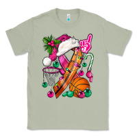Matcha Pink Christmas Breast Cancer Ribbon Basketball Classic Tee - BundleAndBundleShop