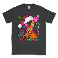 Smoke Pink Christmas Breast Cancer Ribbon Basketball Classic Tee - BundleAndBundleShop