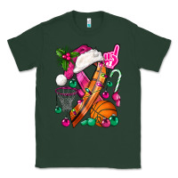 Sports Green Pink Christmas Breast Cancer Ribbon Basketball Classic Tee - BundleAndBundleShop