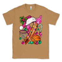 Toasted Coconut Pink Christmas Breast Cancer Ribbon Basketball Classic Tee - BundleAndBundleShop