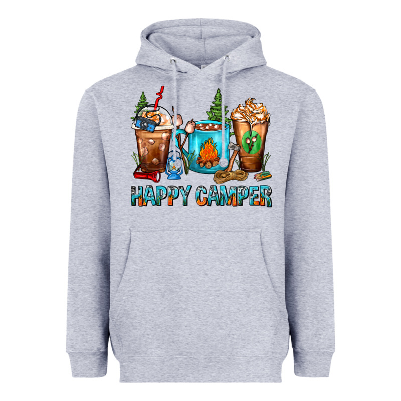 Happy Camper Coffee Cups Heavyweight Hoodie by FaDigitalArtStudio | Teevron