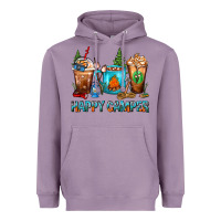Lavender Happy Camper Coffee Cups Heavyweight Hoodie - FaDigitalArtStudio