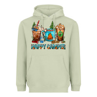 Matcha Happy Camper Coffee Cups Heavyweight Hoodie - FaDigitalArtStudio