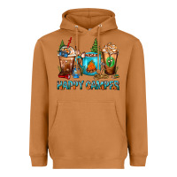 Meerkat Happy Camper Coffee Cups Heavyweight Hoodie - FaDigitalArtStudio