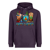 Plum Happy Camper Coffee Cups Heavyweight Hoodie - FaDigitalArtStudio