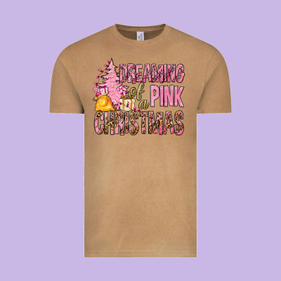 Dreaming Of A Pink Christmas Vintage Tee Designed By Bundleandbundleshop
