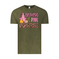 Vintage Olive Dreaming Of A Pink Christmas Vintage Tee - BundleAndBundleShop
