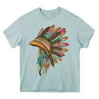 Arona indian leopard headdress Heavy Core Tee - BarkalooDesign