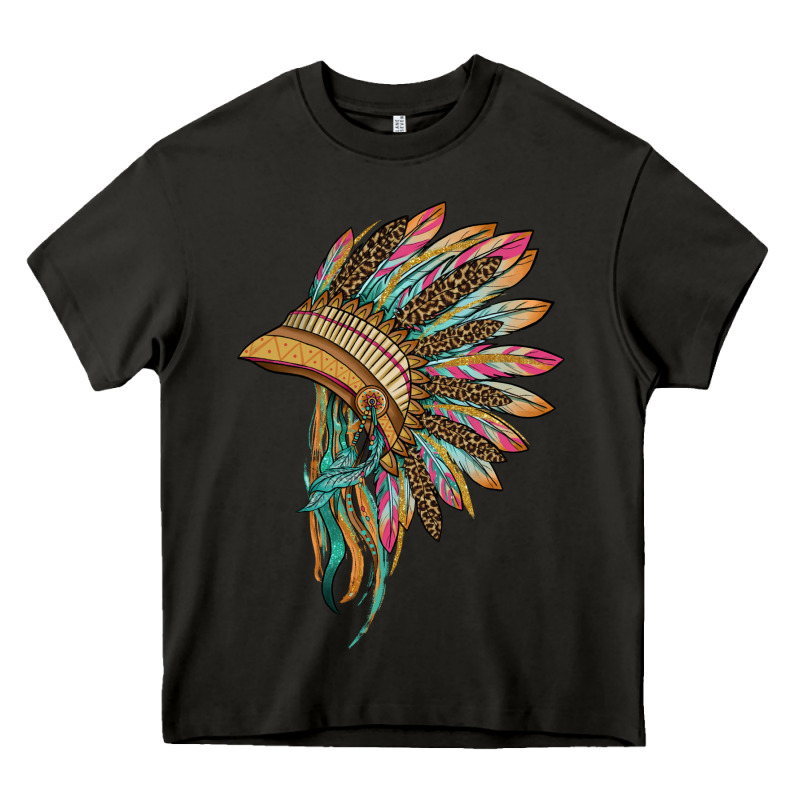Indian Leopard Headdress Heavy Core Tee by BarkalooDesign | Teevron