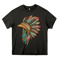 Asphalt indian leopard headdress Heavy Core Tee - BarkalooDesign
