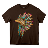 Chocolate Brown indian leopard headdress Heavy Core Tee - BarkalooDesign