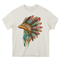 Cream indian leopard headdress Heavy Core Tee - BarkalooDesign