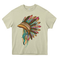 Mossy indian leopard headdress Heavy Core Tee - BarkalooDesign