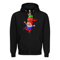Black cute christmas gnome Zipper Hoodie - CowGirlArtShop