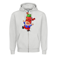 Dove Grey cute christmas gnome Zipper Hoodie - CowGirlArtShop
