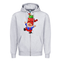 Heather Grey cute christmas gnome Zipper Hoodie - CowGirlArtShop