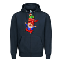 Cute Christmas Gnome Zipper Hoodie | Teevron