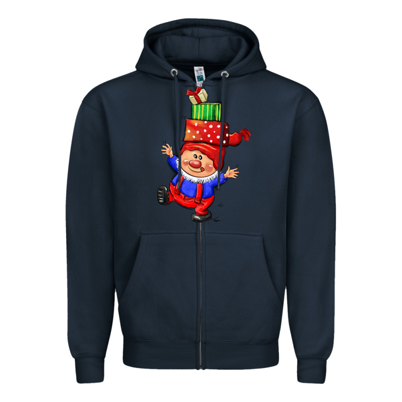 Cute Christmas Gnome Zipper Hoodie by CowGirlArtShop | Teevron