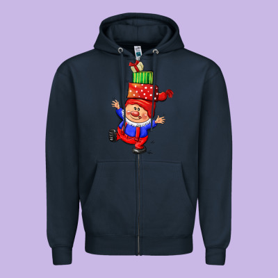 Cute Christmas Gnome Zipper Hoodie Designed By Cowgirlartshop