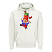 Oatmeal Heather cute christmas gnome Zipper Hoodie - CowGirlArtShop