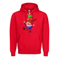 Red cute christmas gnome Zipper Hoodie - CowGirlArtShop