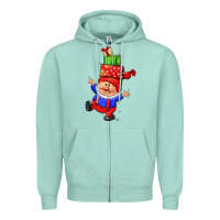Seafoam cute christmas gnome Zipper Hoodie - CowGirlArtShop