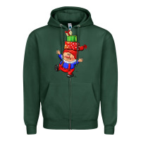Sports Green cute christmas gnome Zipper Hoodie - CowGirlArtShop