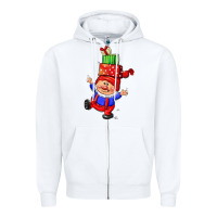 White cute christmas gnome Zipper Hoodie - CowGirlArtShop