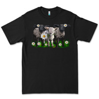 Black baby sheeps with daisies Premium Tee - LillyAllenDesigns