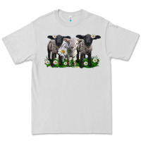 Dove Grey baby sheeps with daisies Premium Tee - LillyAllenDesigns