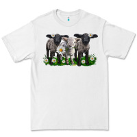 White baby sheeps with daisies Premium Tee - LillyAllenDesigns
