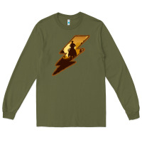Army Green Cowboy Sunset Lightning Long Sleeve Tee - Bettercallsaul