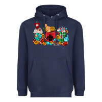 Navy Coffee And American Football Coffee Cups Heavyweight Hoodie - FaDigitalArtStudio