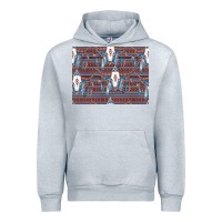 Heather Grey Bull Skull Pattern Urban Hoodie - CowhideDigitalArt