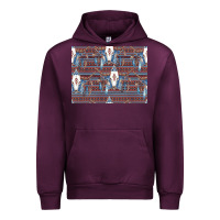 Mauve Wine Bull Skull Pattern Urban Hoodie - CowhideDigitalArt