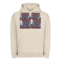 Pigment French Oak Bull Skull Pattern Urban Hoodie - CowhideDigitalArt