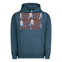 Pigment Midnight Navy Bull Skull Pattern Urban Hoodie - CowhideDigitalArt