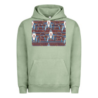 Pigment Oil Green Bull Skull Pattern Urban Hoodie - CowhideDigitalArt