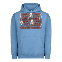 Pigment Pebble Blue Bull Skull Pattern Urban Hoodie - CowhideDigitalArt