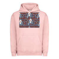 Pigment Salmon Bull Skull Pattern Urban Hoodie - CowhideDigitalArt
