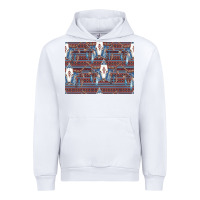 White Bull Skull Pattern Urban Hoodie - CowhideDigitalArt