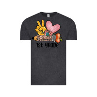 Vintage Black peace love 1st grade Vintage Tee - JahusDesignShop