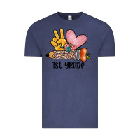 Vintage Denim peace love 1st grade Vintage Tee - JahusDesignShop