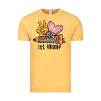 Vintage Mustard peace love 1st grade Vintage Tee - JahusDesignShop