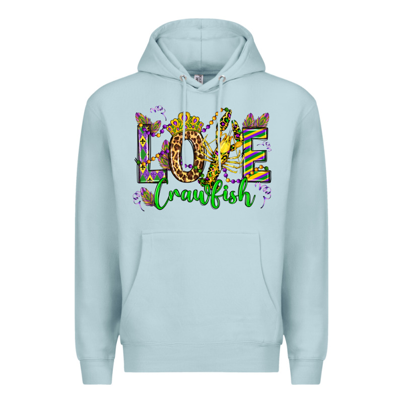Love Crawfish Mardi Gras Olivia Premium Hoodie by OliviaCreatesArt | Teevron