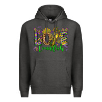 Charcoal Heather love crawfish mardi gras olivia Premium Hoodie - OliviaCreatesArt