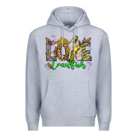 Heather Grey love crawfish mardi gras olivia Premium Hoodie - OliviaCreatesArt