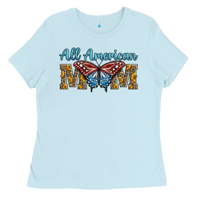 All American Mom American Flag Butterfly Ladies Tee by LillyAllenDesigns | Teevron