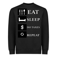 Black Tax Day Eat Sleep Do Taxes Repeat Gift Heavyweight Sweatshirt - Bettercallsaul