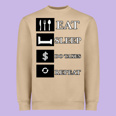Tax Day Eat Sleep Do Taxes Repeat Gift Heavyweight Sweatshirt Designed By Bettercallsaul